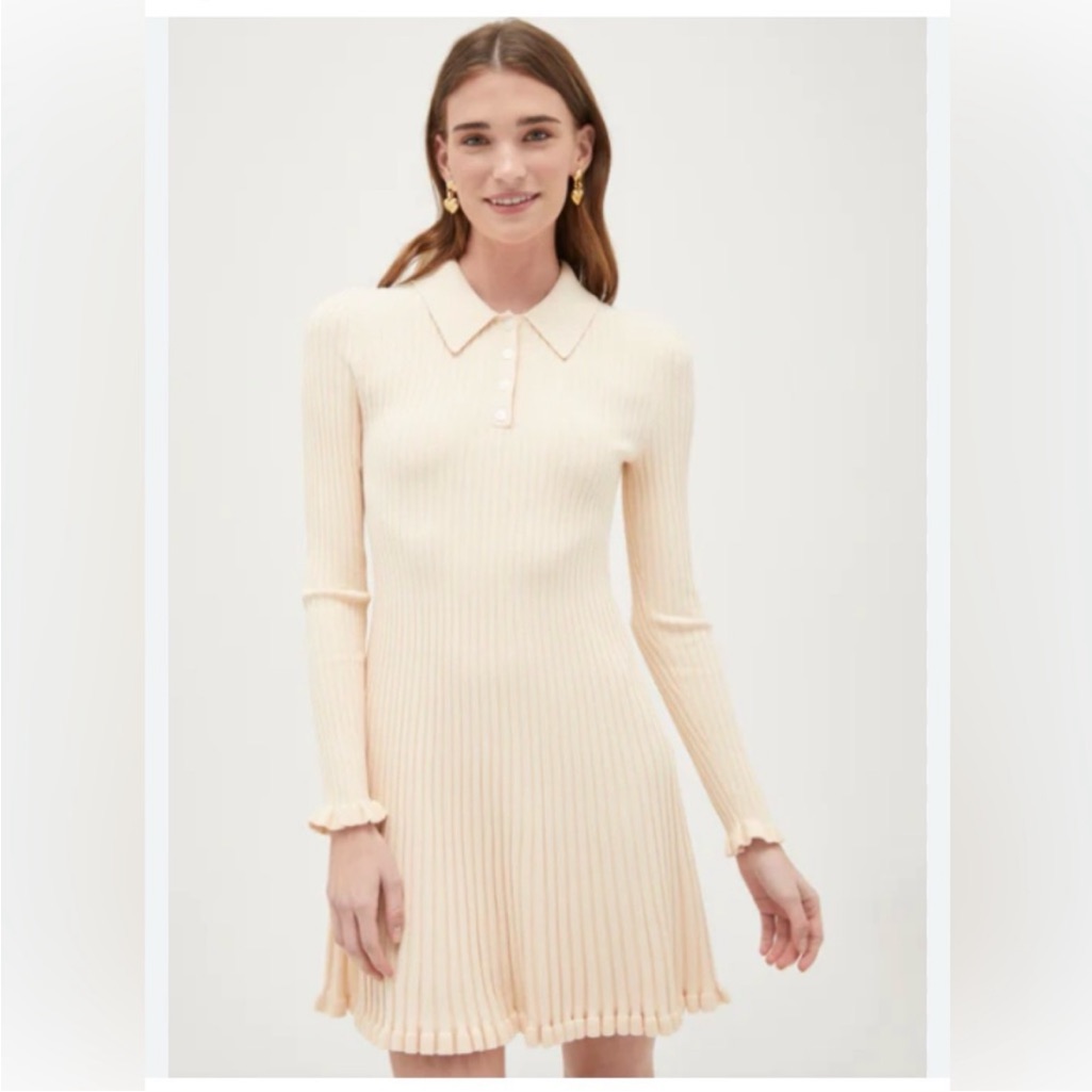 Hill House Home Women's The Rachel Dress Ribbed Ivory Medium